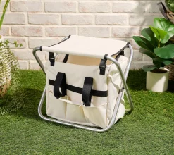 P.S. Home Portable Garden Seat with Removable Tool Bag - Grey