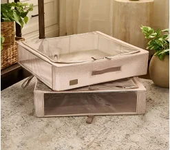 Periea Set of 2 Large Slim Storage Boxes with Gliders - Leopard Dot