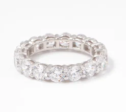 Diamonique Silver Choice Of Cut Eternity Band Ring, Platinum Clad - Round, 6