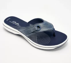 Clarks Cloudsteppers Thong Sandals - Breeze Reyna - Navy, 6M
