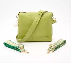 Pom Pom London Leather Westminster Messenger Bag w/ Multi Straps