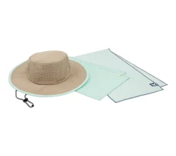 MISSION UPF50 Cooling Wide Brim Hat & 2 MAX+ Cooling Towels - Honey Dew/Dot