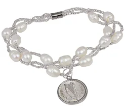 Irish Three Pence Magnetic Closure Coin Bracelet