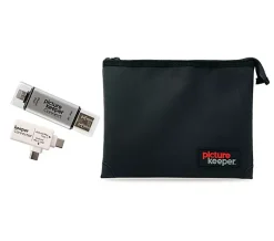 Picture Keeper Connect 64GB Storage Device w/ Fire & Water Resistant Pouch - Silver