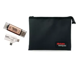Picture Keeper Connect 64GB Storage Device w/ Fire & Water Resistant Pouch - Rose Gold