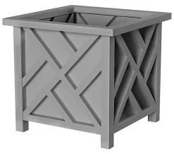 Alternative view of Pure Garden 2 Lattice Design 14.75" Planter Flower Plant Pots