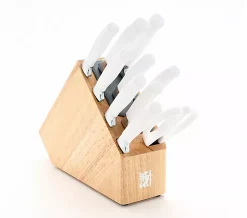 Sabatier 11pc Edgekeeper Slim Profile Knife Block Set - Wood w White