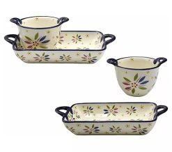 Temp-tations Old World 4-piece Baker and Bowl Set