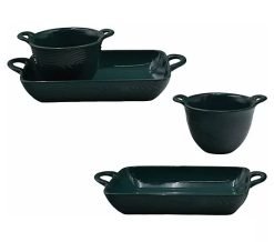 Temp-tations Woodland 4-piece Baker and Bowl Set - Emerald