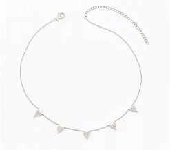 Alternative view of Diamonique x Jennifer Miller 5 Heart Station Necklace, Sterl