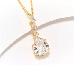 Diamonique x Kathy Levine Lorraine Historic Cut Necklace, Sterl - Yellow