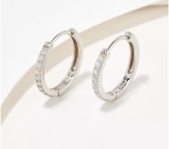 Diamonique x Courtney Khondabi 16mm Huggie Hoops, Sterling - Silver