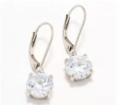 Diamonique Classics Leverback Earrings, Sterling Silver - Marquise