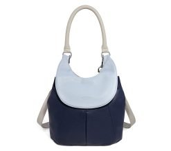American Leather Co. 2-in-1 Leather Bag - Navy Colorblock