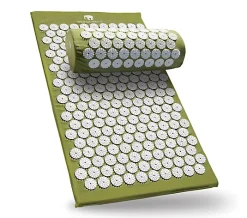 Bed of Nails Acupressure Pillow and Mat Set - Green
