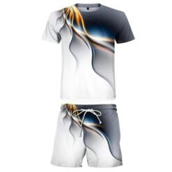 Men's Casual T-shirt Shorts Two-piece Printed Sportswear - TZ0124385, L