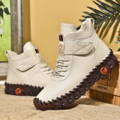 Fashionable Versatile Soft And Comfortable Cotton Boots - White, 38