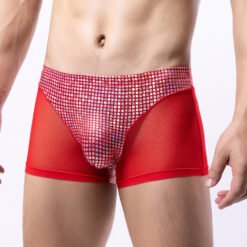 Men's Sexy Boxer Shorts - Red, S