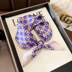 Beige Silk Square Scarf For Womenversatile And Easy To Style