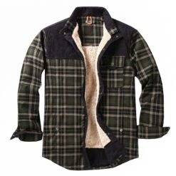 European-size Plaid Shirt Mens Outerwear - Black, L