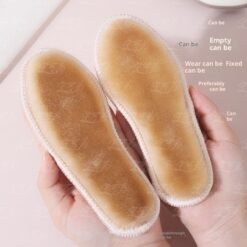 Children's Warm Insole Winter Fleece-lined Thickened Super Soft Sweat Absorbing And Deodorant - Khaki, 30Size