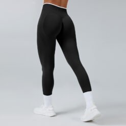 Seamless Knitted Tight High Waist Quick-drying Sports Yoga Pants - Black, XS