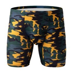 Men's Camouflage Loose U Convex Casual Sports Boxers - Green And Yellow Camouflage, L