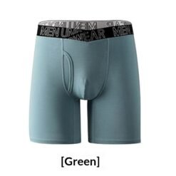 V-Shape Mens Breathable Boxer Briefs For Running And Fitness  Extended Length - Gray Green, 4XL