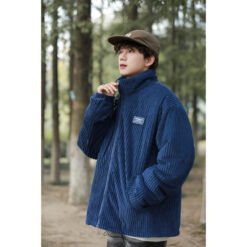 New Winter American-style Corduroy Cotton Coat With A Premium High-end Feel - Dark Blue, 3XL