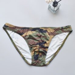 Four-color Camouflage Men's Briefs - Army Green, M
