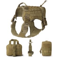 Outdoor Training Tactical Dog Vest Rope Rescue Accessory Kit - Khaki, L