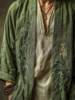 Linen Shawl-printed Buttonless Shirt Travel Ethnic-style Shawl - GKNH57164U4, 2XL