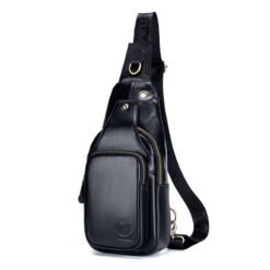 Alternative view of European And American Retro First-Layer Cowhide Mens Front Sling Bag
