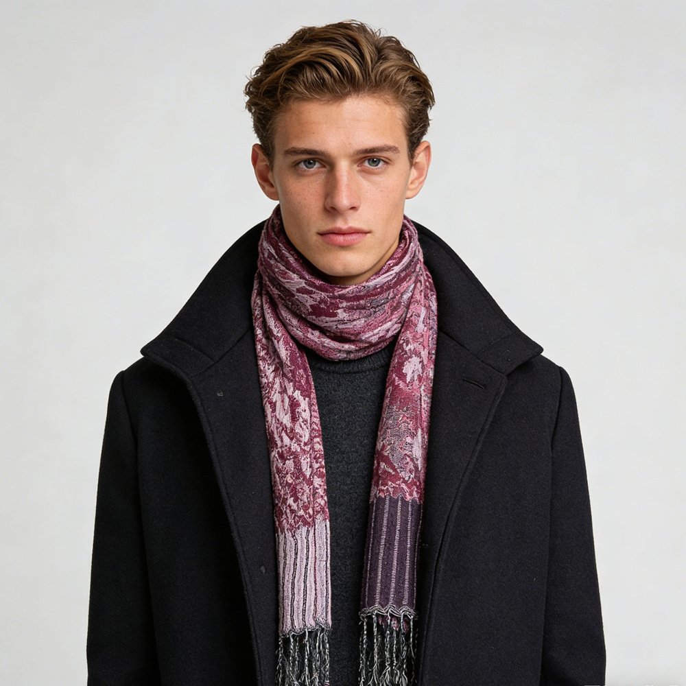 2pcs Glamorous Dinner Accessory Rich Jacquard Texture Catches Light Evening Jacquard Scarf,Luxe Look For Evening Wear,Scarf,vacation,daily Life,evening Party,Office Appropriate Subtlety For Women Men - Image 5