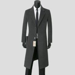 Mens Stylish Casual Wool Mid-length Coat