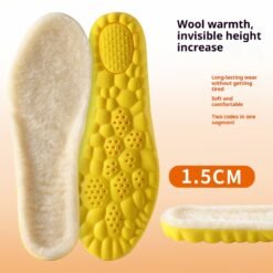 Breathable Sweat Absorbing Shock-absorbing Comfortable Soft Bottom Drooping Wool Insole - 1.5cm, 37to38