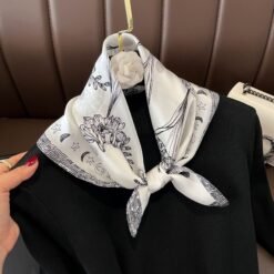 Beige Silk Square Scarf For Womenversatile And Easy To Style