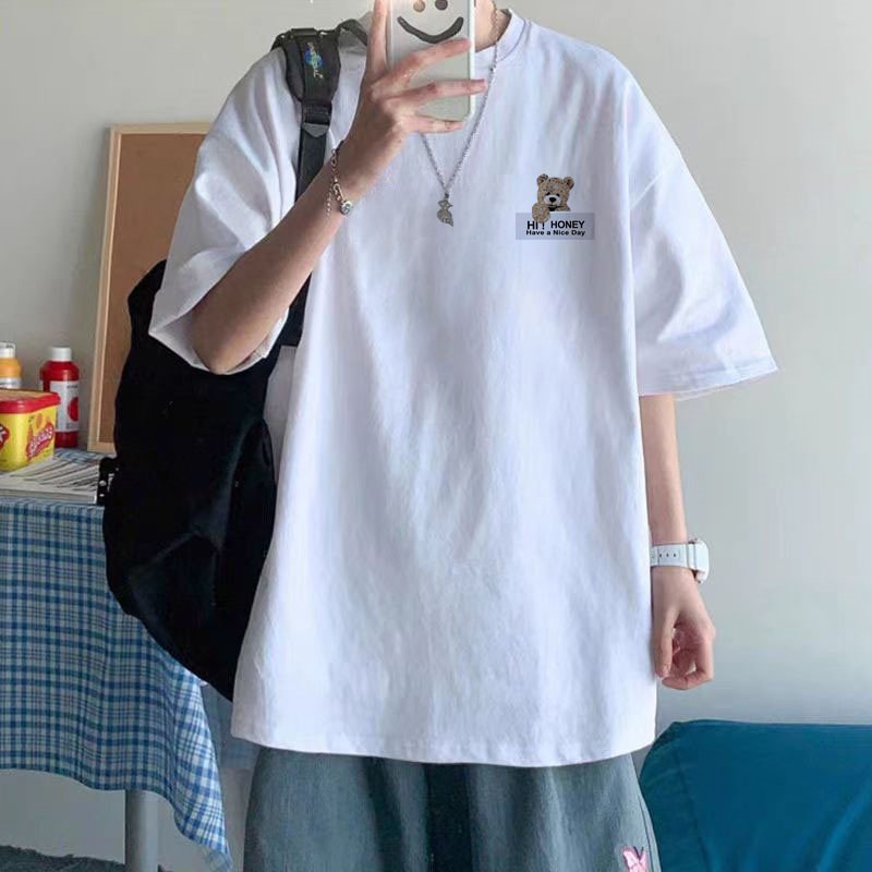 Cotton Short Sleeve Plus Size Loose Round Neck Print - Image 8