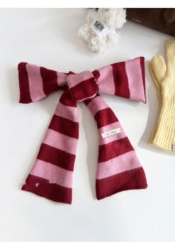 Alternative view of Wool Knitted Narrow Striped All-match Neck Warmer