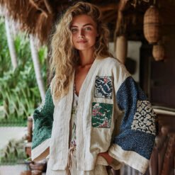 Linen Shawl-printed Buttonless Shirt Travel Ethnic-style Shawl - GKNH57164U7, L