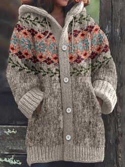 Womens Casual Cape Jacket With Abstract 3D Christmas Print - CXLMWT 03, 3XL