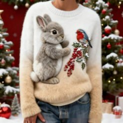 Flannel Top For Christmas Sweet Crew-Neck Sweater With Snowman Design POD - Style4, XL