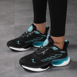 Womens Lightweight Shock-Absorbing Mesh Running Shoes For Sports - Black, 43