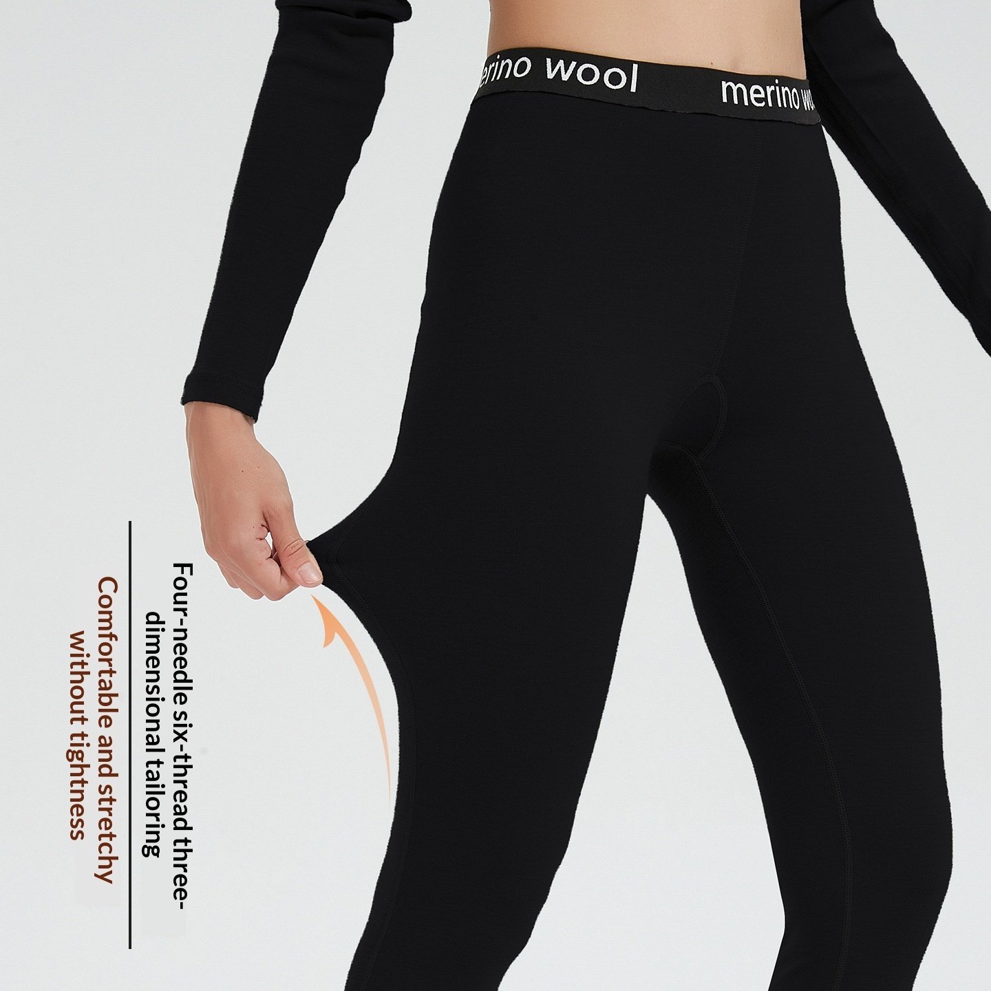 Womens Merino Wool Base-Layer Pants Outdoor Quick-Dry Tights - Image 4