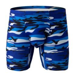 Men's Camouflage Loose U Convex Casual Sports Boxers - Blue And White Camouflage, XL