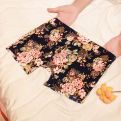 Summer Printed Men's Ice Silk Seamless Panties - Blue Peony, XL