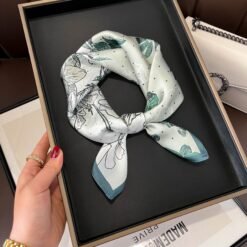 Beige Silk Square Scarf For Womenversatile And Easy To Style