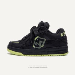 Women's Creative All-match Printed Flat Sneakers - M018 Black And Green, 41