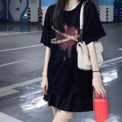 Sweet Lace High-waist Bodycon Skirt - Black Regular Pleated Skirt, L