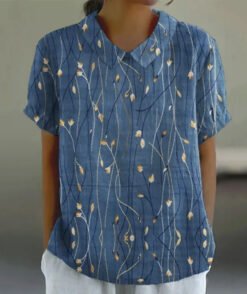 Womens 3D-printed T-shirt Polo Top - 34Style, M